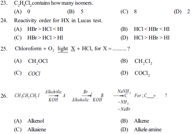 NEET UG Chemistry Organic Compounds Containing Halogens MCQs, Multiple ...